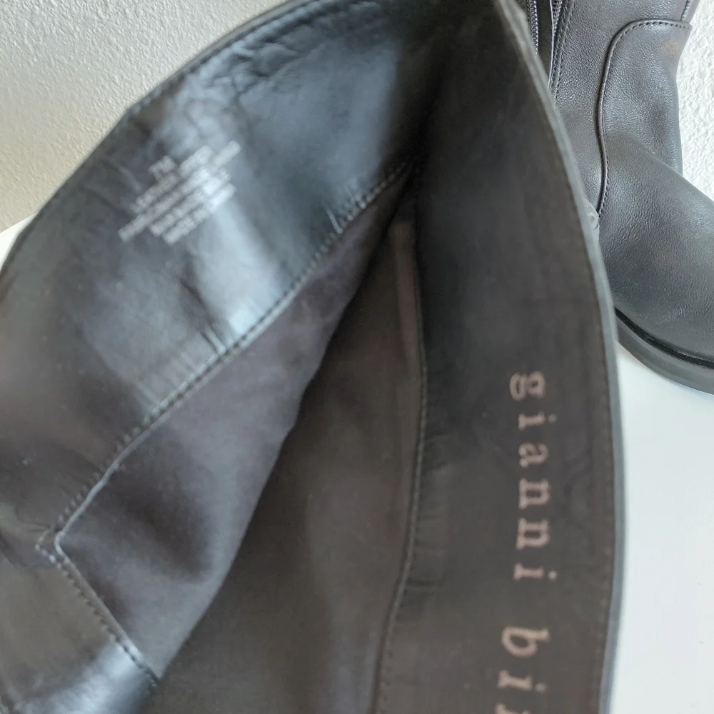Giani Bini Womens Overs The Knee Riding Black Leather Boots